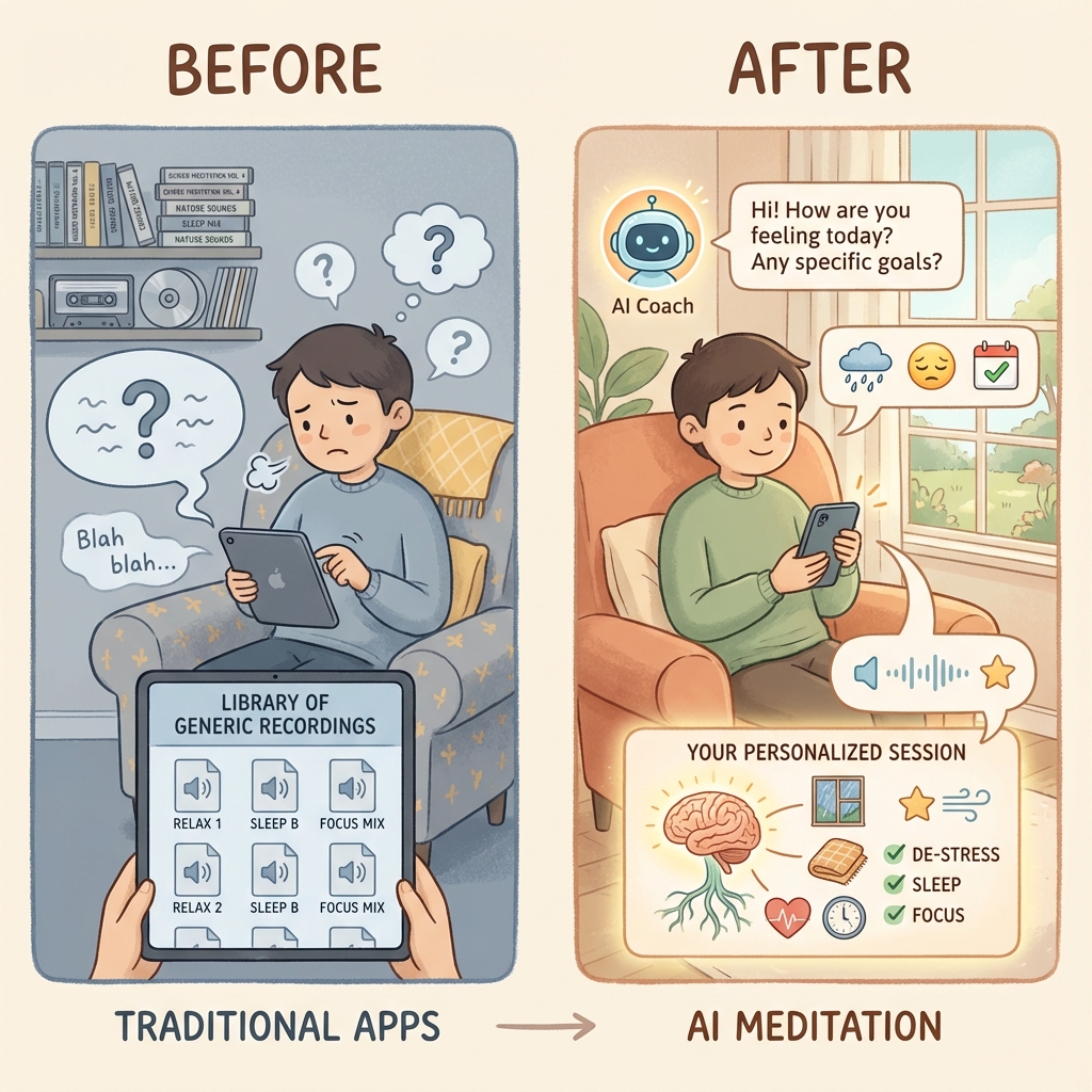 Before and After: Traditional vs AI Meditation