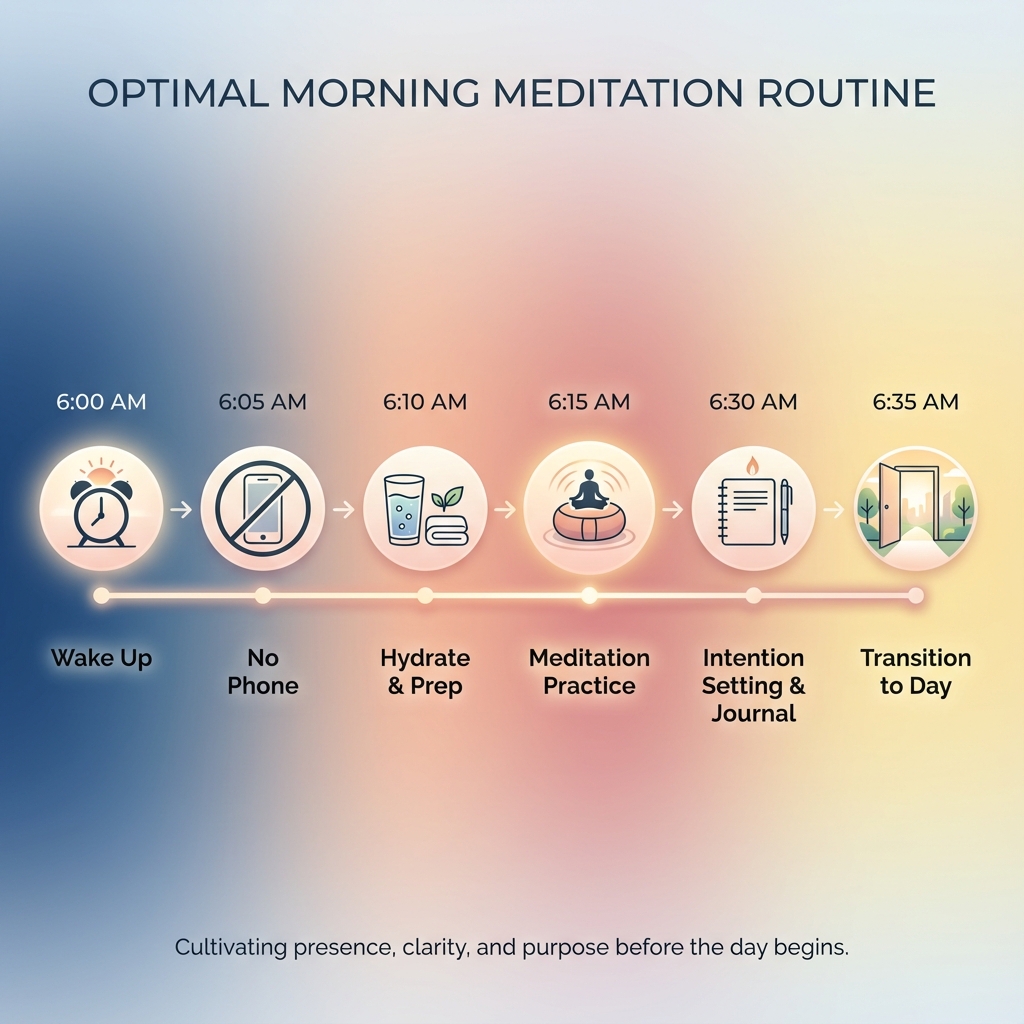 Morning Meditation Routine Timeline