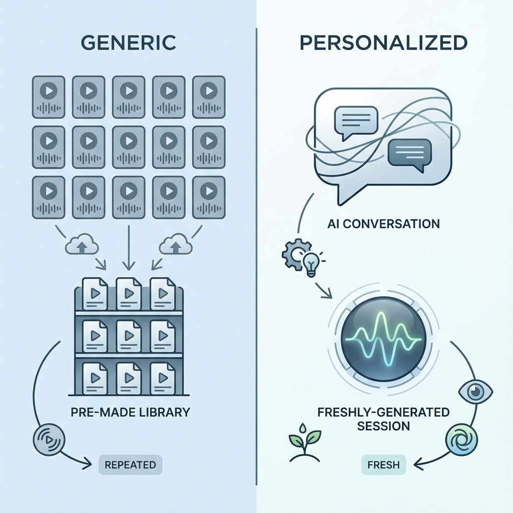 Difference between traditional and AI meditation